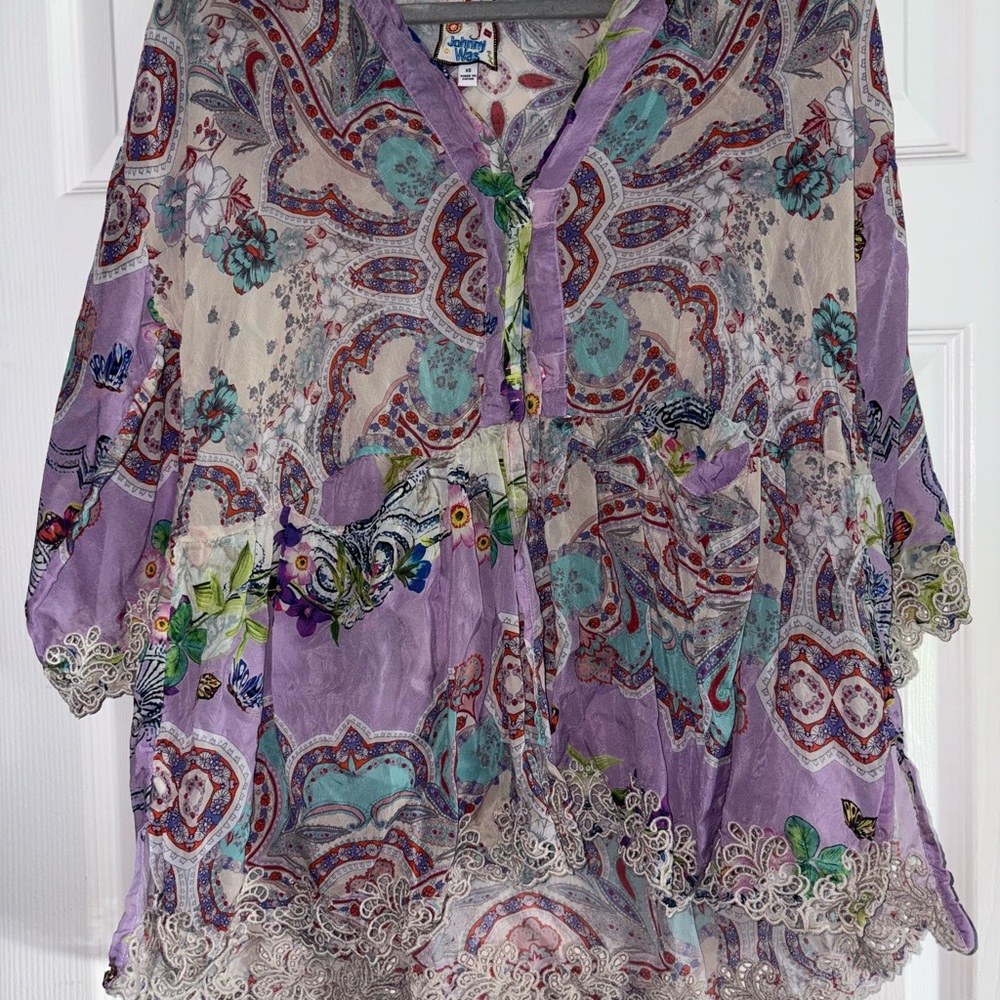 Tia Kimono Bohemian Paisley Purple